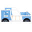 Lit bleu en forme de voiture pleine grandeur avec roulettes - Fabrication en pin et portes de style voiture Fenêtres pour intérêt Rails à lattes prêts pour le matelas Assemblage simple requis Classic In Made Caractéristiques supplémentaires Allure-35167555-35167553