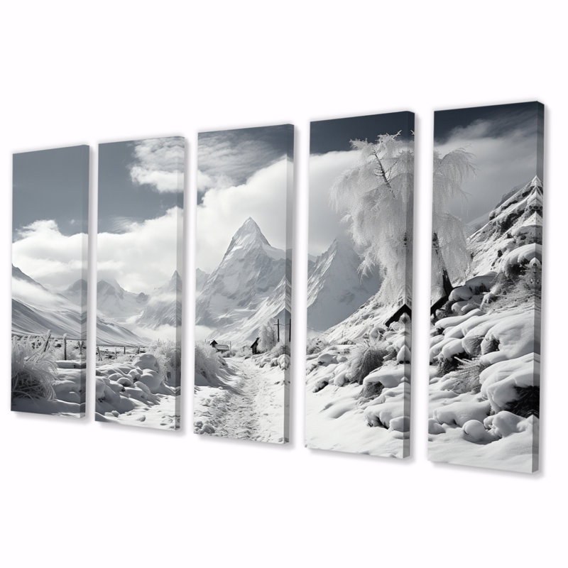 Winter Frozen Tranquility II - impression sur toile de paysages - 5 panneaux égaux