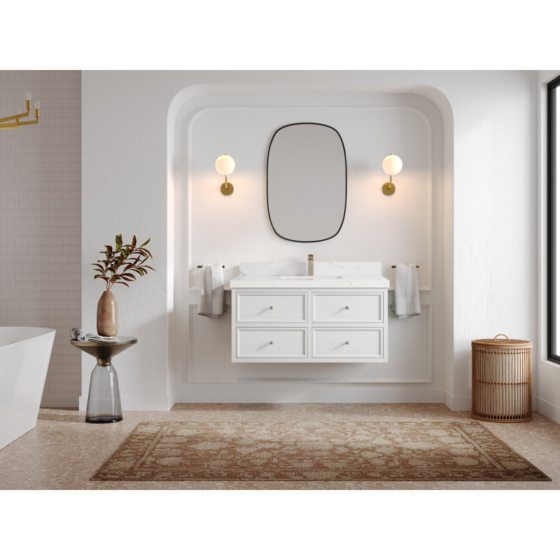 Ensemble de meuble-lavabo simple 42 po avec plateau en quartz Toshin
