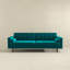 Canapé Casey capitonné en velours turquoise