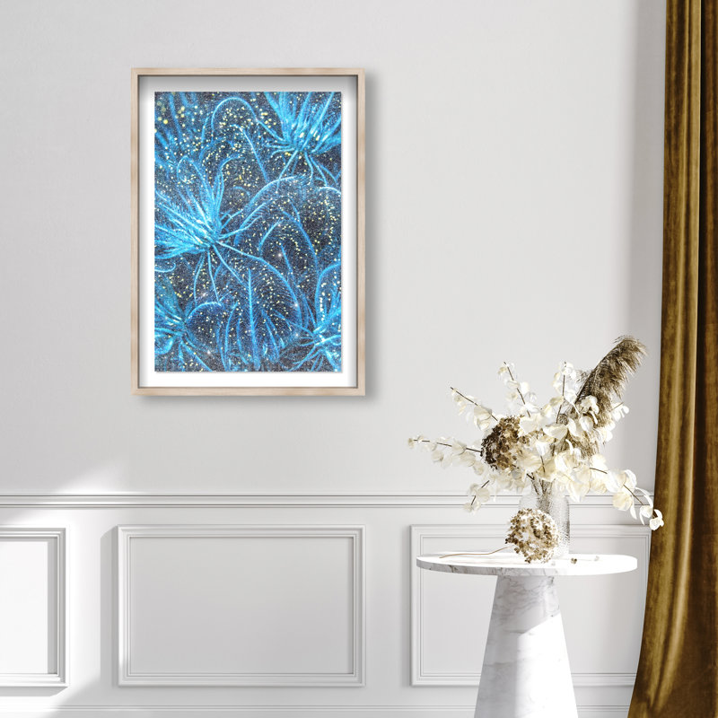 Neon Garden Print by Oliver Gal, 37.5"H x 25.5"W, Natural Oak Shadowbox