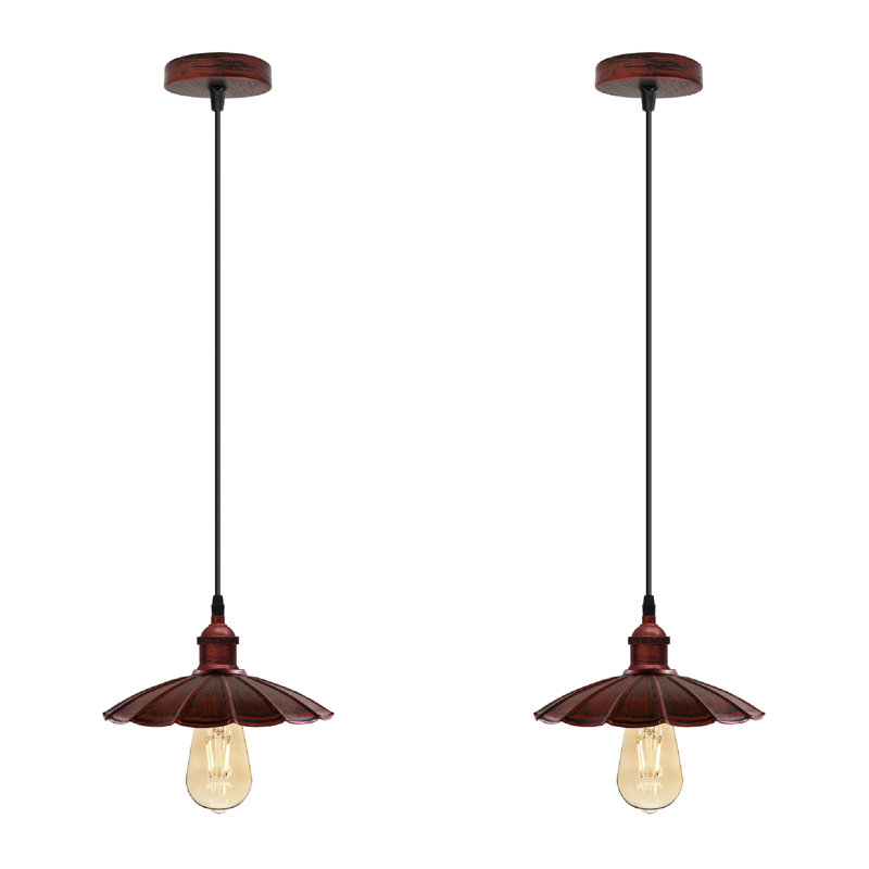 Contreras 1 - Light Painted Dome Pendant, Rustic Red, Yes, LED
