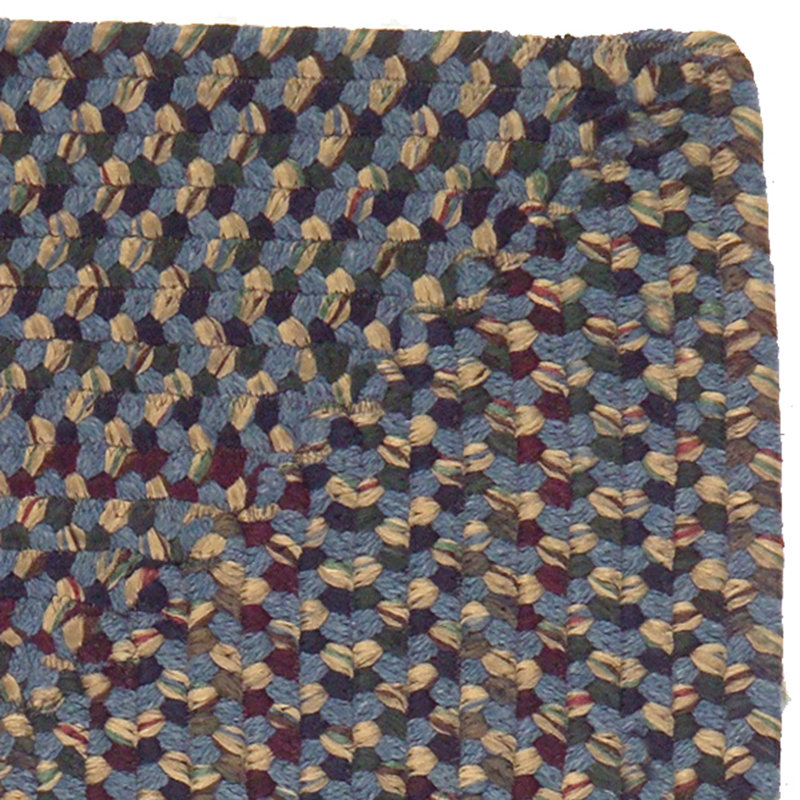 Tapis réversible en mélange de laine Nisan - bleu, Rectangle de 10 pi x 14 pi