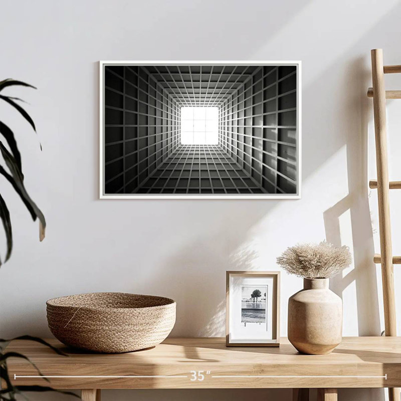Building Skylight Illusion, Floating Frame White, 25" X 17"
