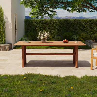 Wenonah Outdoor Acacia Wood Dining Table