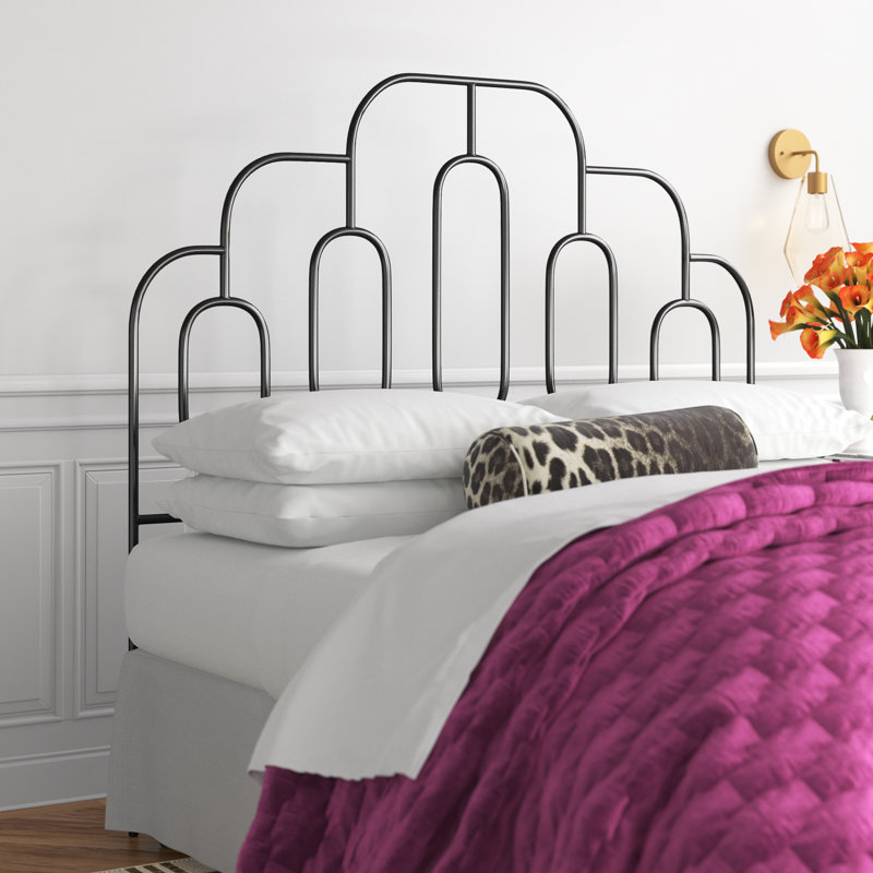 Magdeline Metal Headboard, Full, Black