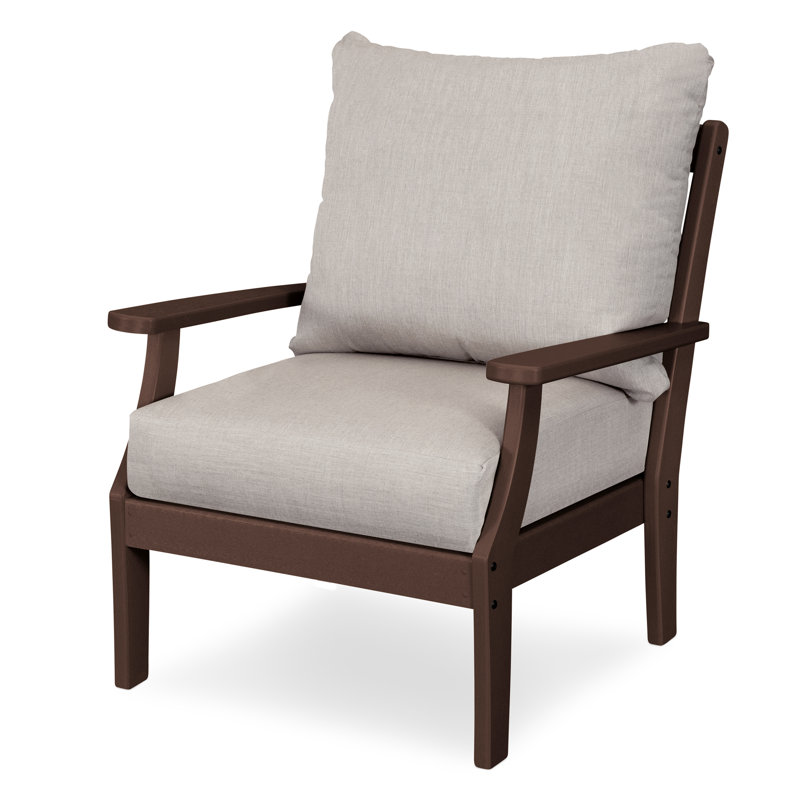 Braxton Deep Seating Chair, Mahogany, Cast Ash