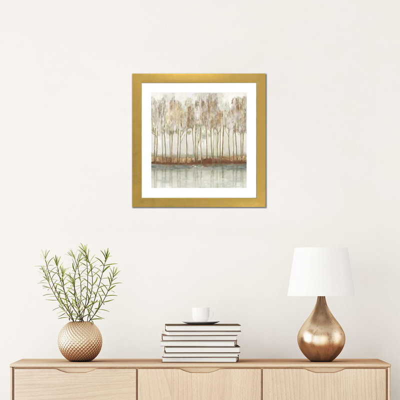 Sandra Light par art Mirano-reproduction d’art, Papier encadré doré, H 16 po x l 16 po x p 1 po, Blanc