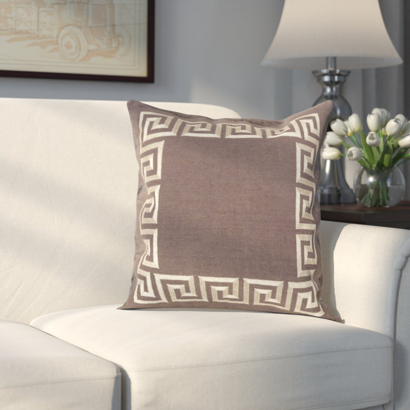 Geometric Pillow Cover, 22" H x 22" W x 1" D, Brown, Does Not Apply