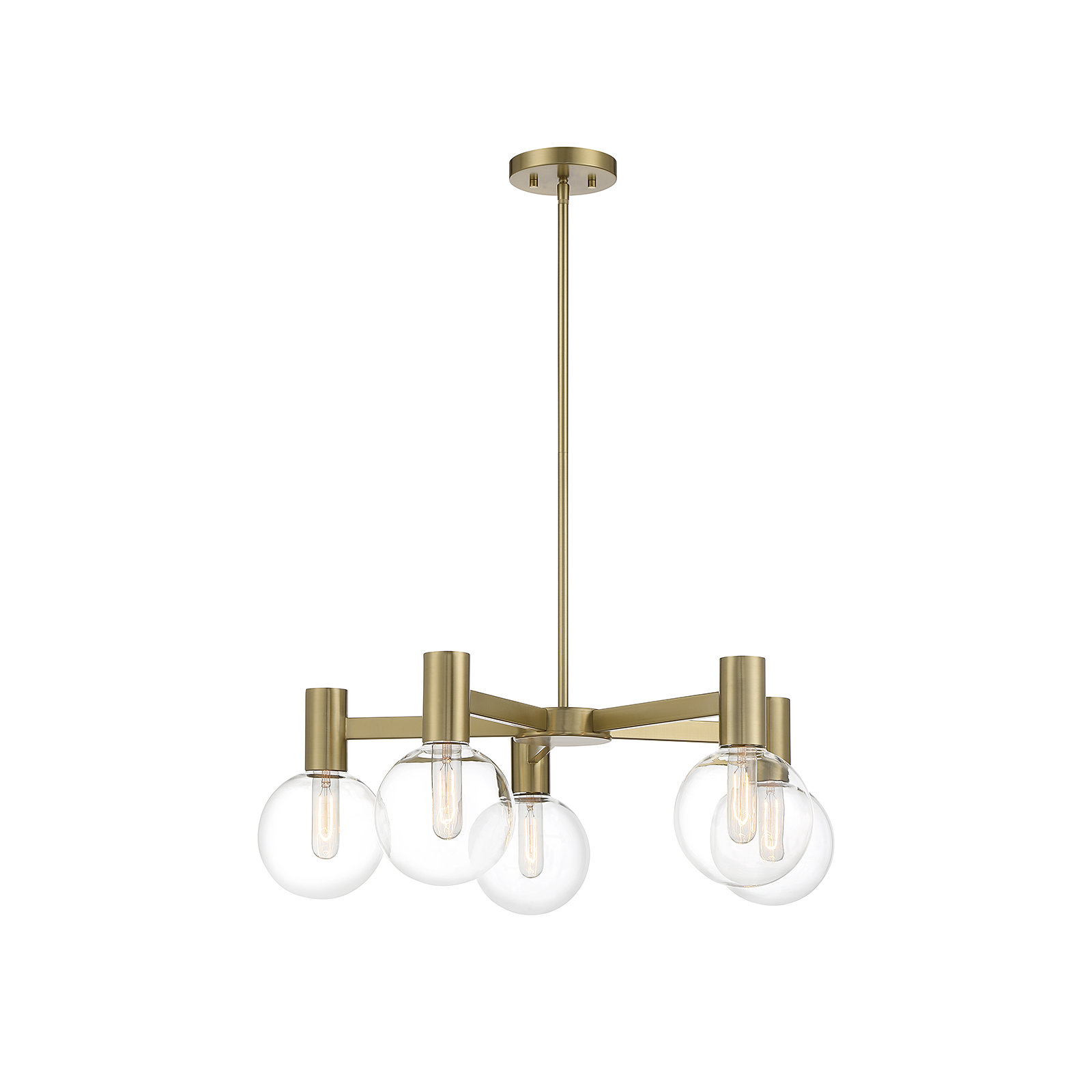 Rorem Chandelier, Brass, 5 Lights