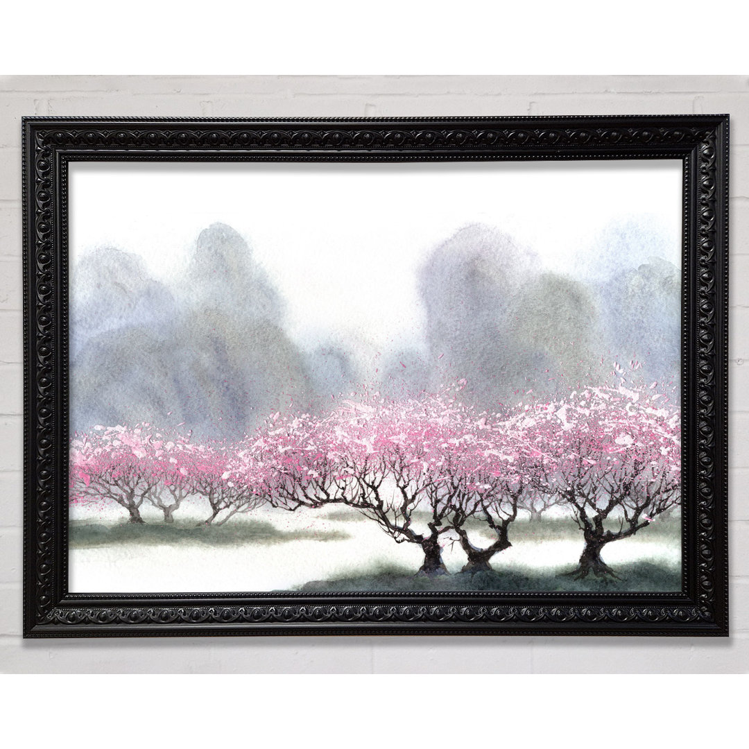 Pink Blossom Dusk - Einzelner Bilderrahmen Kunstdrucke