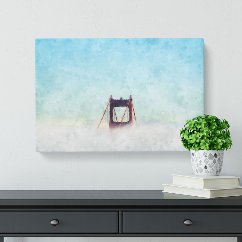 Golden Gate Bridge Tip Painting - Wrapped Canvas Painting, 60cm H x 91cm W x 3cm D