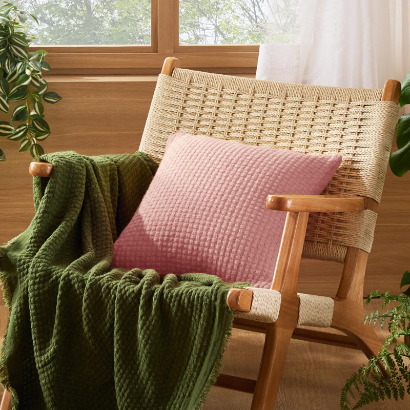 Housses de coussin en jacquard à carreaux, Rose