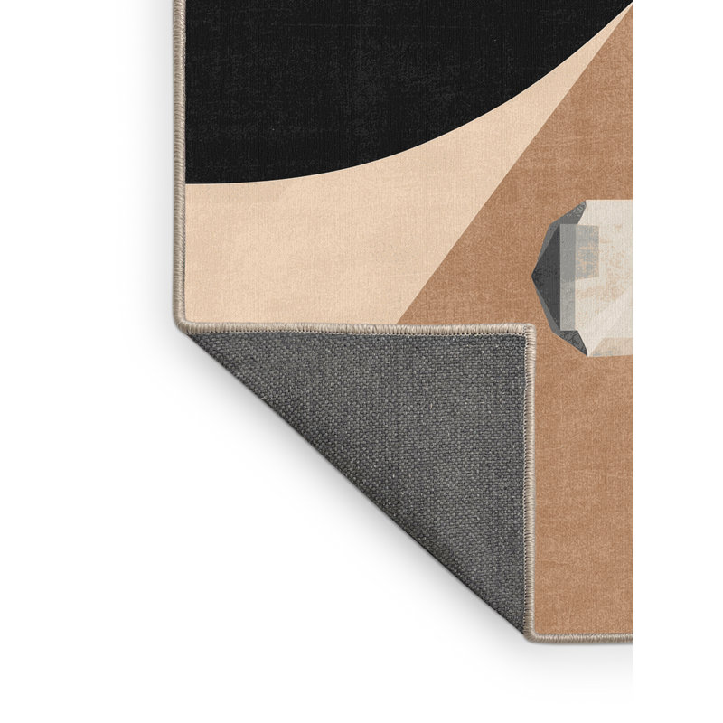 Tapis beige moelleux moelleux et doux - reliure beige, 5 x 7
