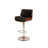 Cecillia Swivel Adjustable Height Barstool in Chrome, Walnut Wood and Faux Leather-50232342
