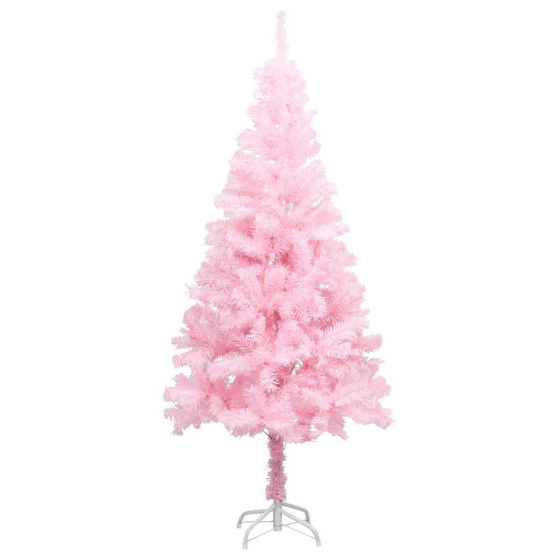 Arbre de Noël artificiel en PVC rose 59,1 po, Rose / or / brun