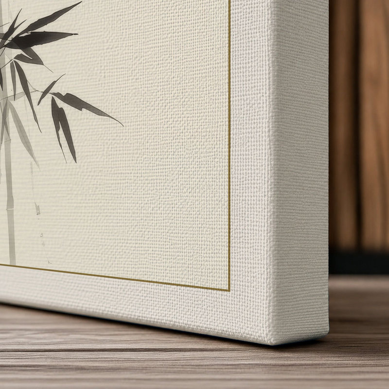 Bamboo in Silence Japandi - Wrapped Canvas, 18x12 - 45.7 x 30.5 cm, Cream Border