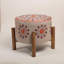 Tabouret ottoman brodé de mandala brodé de 16 x 14 pouces
