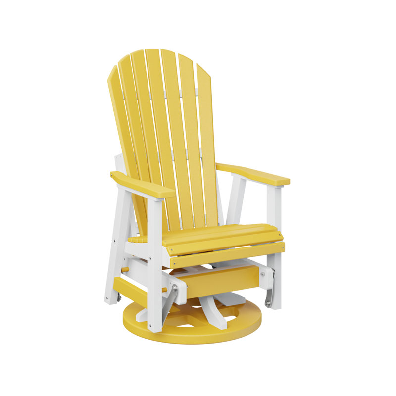 Berlin Gardens Comfo Back Premium Swivel Glider, Sunburst Yellow/White