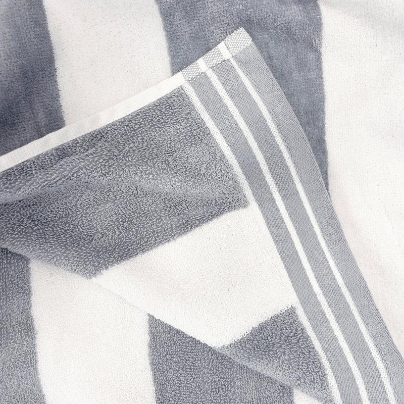 Jorah Large Cabana Stripe Beach Towel, Grey