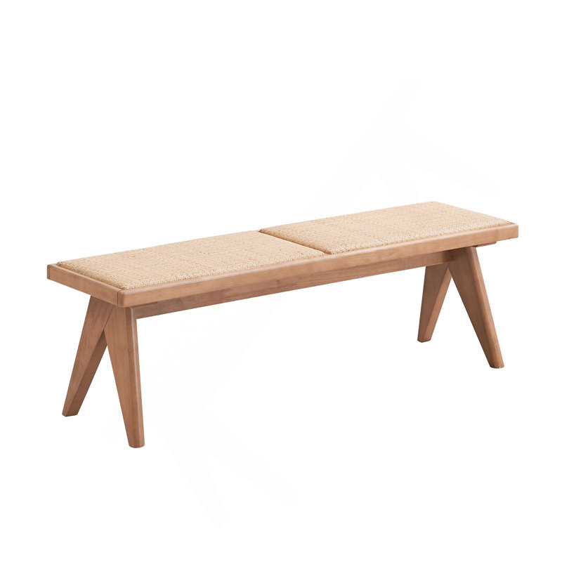 Banc en rotin et finition naturelle Velentina