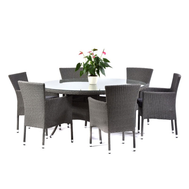 Elec 6 - Person Patio Dining Set with Round Table , Cushions Included