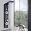 LED Shower Panel Column Tower Stainless Steel Mixer Set Massage Body Jets Black