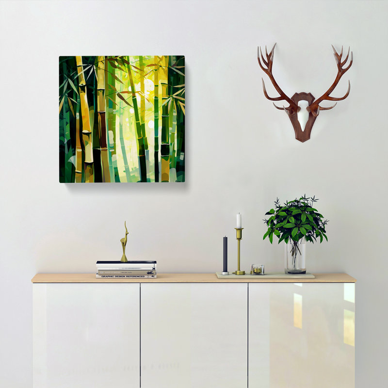 Bamboo Forest Post-Impressionism No.1 - Print, 35cm H x 35cm W x 3cm D