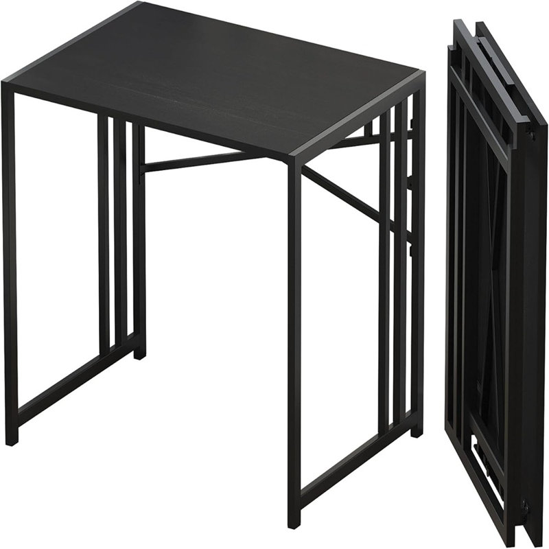 Petit bureau d'ordinateur pliant 32 pouces, bureau d'ordinateur de jeu pour les petits espaces, aucun assemblage requis, petit bureau, noir, Fdd31