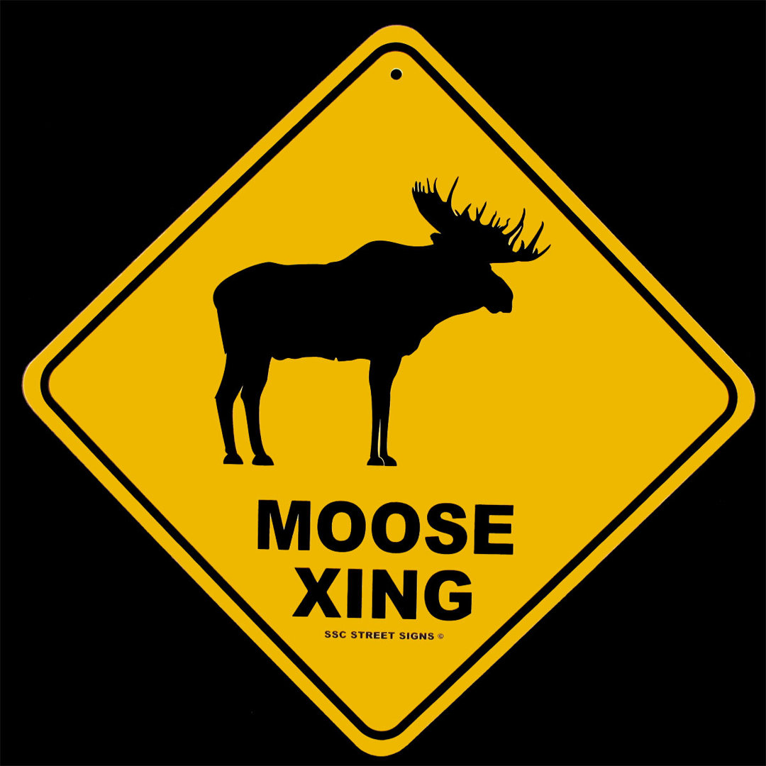 Moose Crossing Log Cabin Lodge Decor Alum Street Sign Treasure Gurus