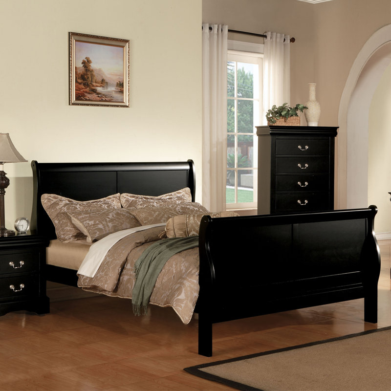Lit simple, Grand, Noir