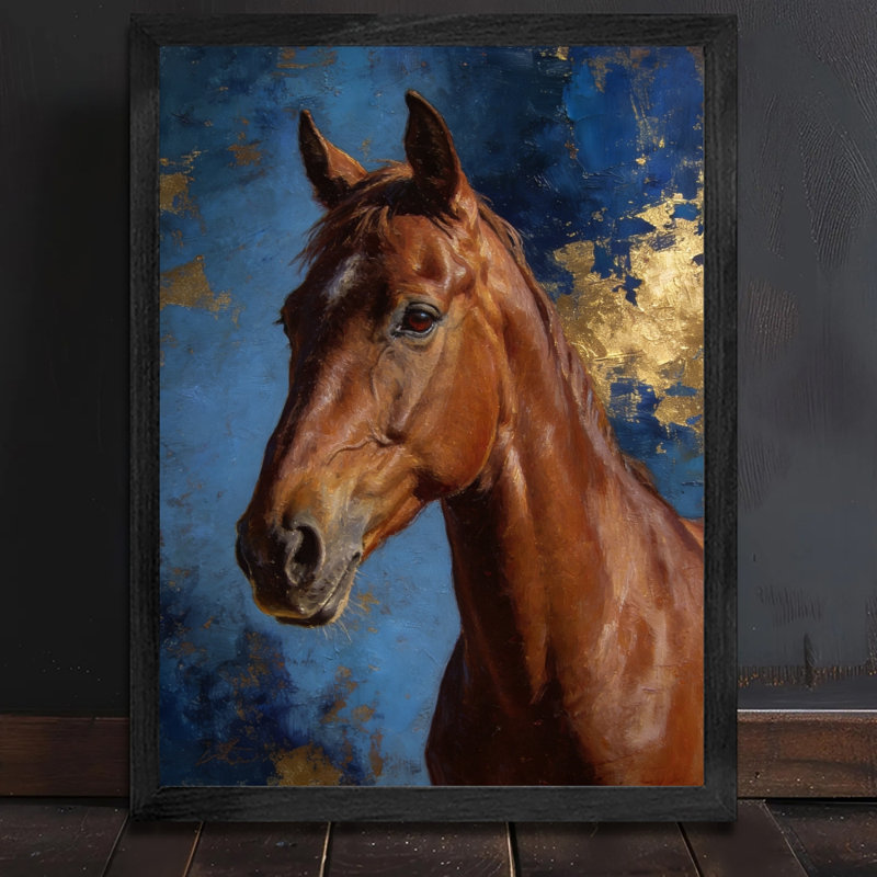 Décoration murale en bois massif de qualité supérieure avec impression encadrée de cheval pour les intérieurs contemporains