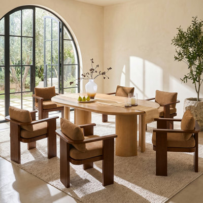 Kepley 24.75" Modern Three-Legged Solid Wood Dining Chair Set with Fluted Design