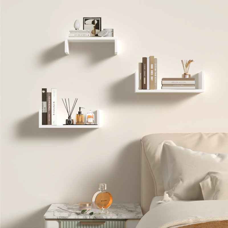 Tablettes murales flottantes 3 pièces Modern Modern, White