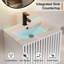 Ensemble de meuble-lavabo mural 24 "avec dessus d'évier, robinet et bonde Amily Amily-1607637428