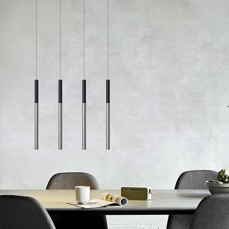 Baileyton 4 - Light Kitchen Island Pendant, Black Top and Brushed Nickel