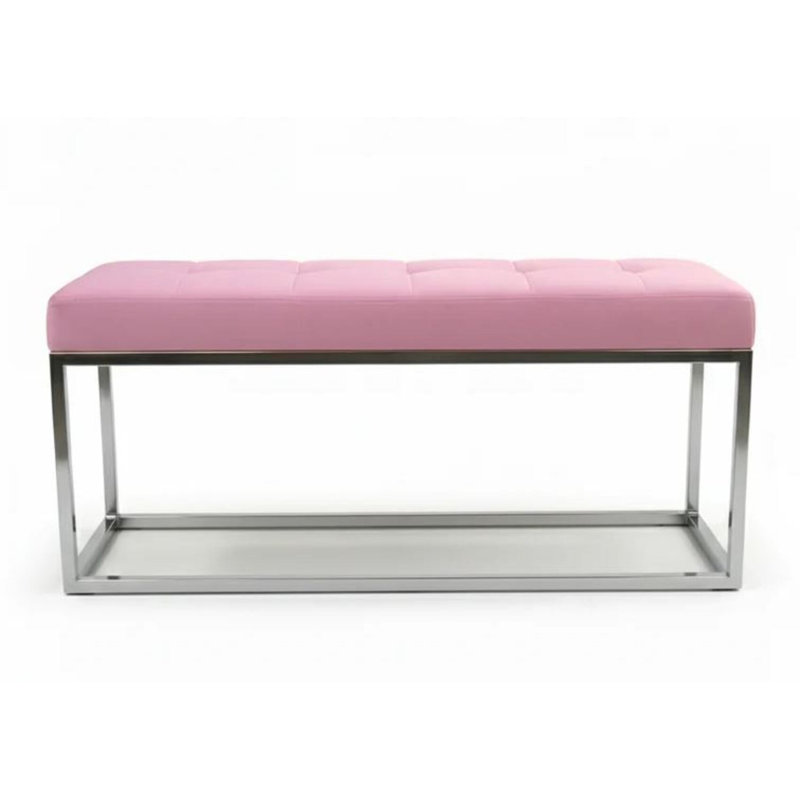 Grado Velvet Upholstered Bench, Pink