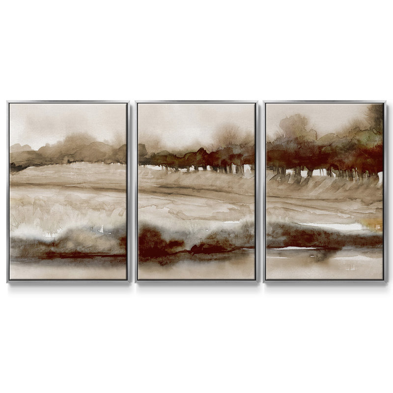 Saison d'automne 3 pièces, H 24 po x l 48 po x P 2 po, Argenté