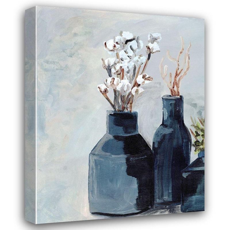 Ophelia & Co. Chapman, Marcy Gallery Wrapped Canvas Art Titled: Cotton Jar in navy, 35" H x 28" W