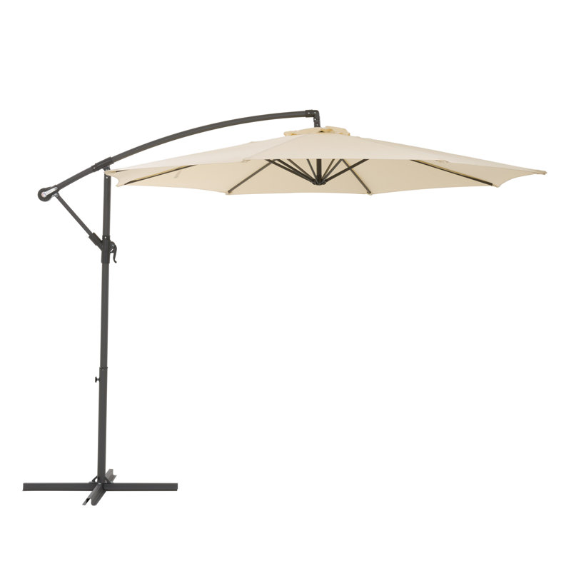 Parasol en porte-à-faux 9 pi 6 po Akosha, Blanc chaud