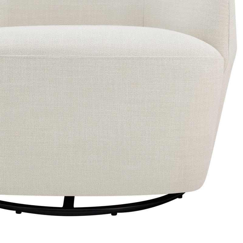 Fauteuil demi-tonneau pivotant rembourré Ingetraut, Lin Effie