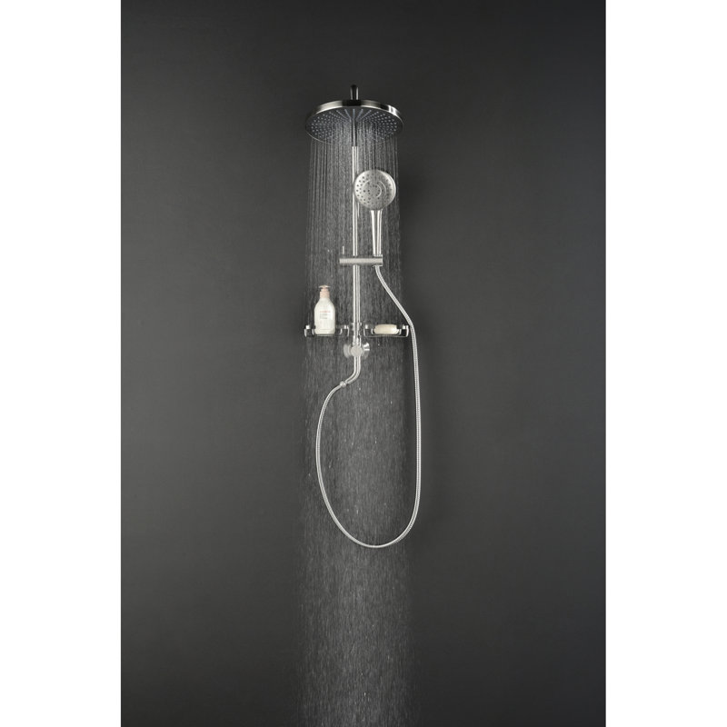 10" Rainfall Showerhead Installation With 4 Hand Shower, Adjustable Slide Bar, Soap Dish In Brushed Nickel Bathroom Dish, Fixture