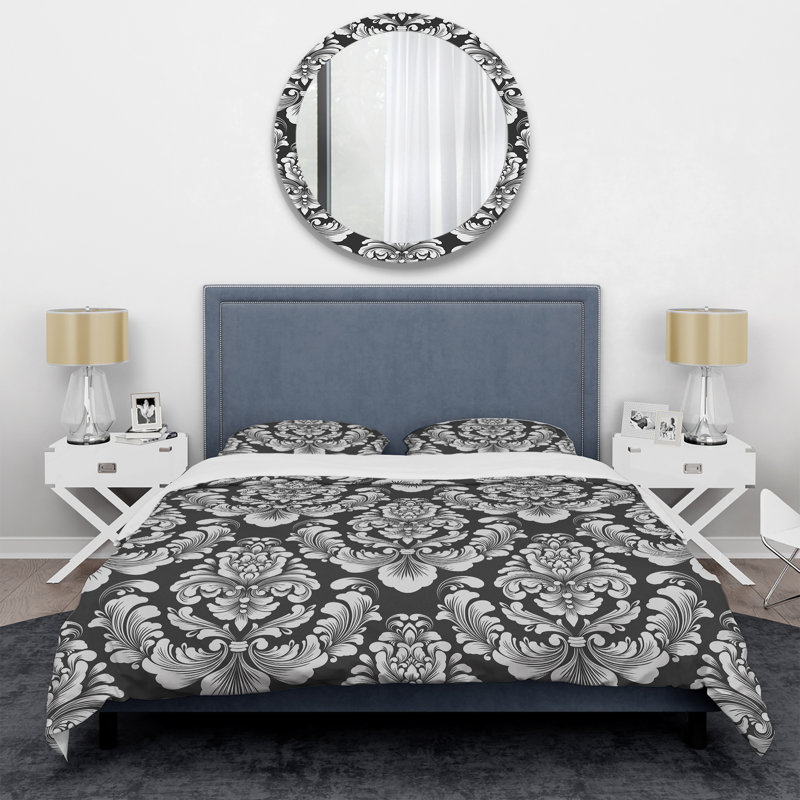 Ensemble de housse de couette en microfibre noir / blanc 3 pièces