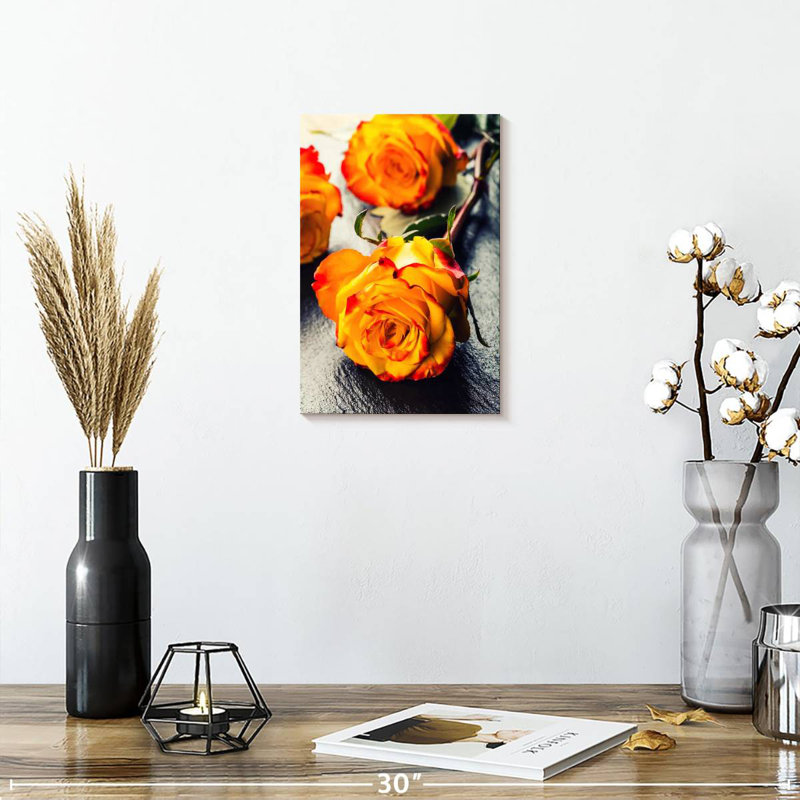 Roses orange vif Harnek, H 12 po x l 8 po