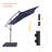 Doraine 98.4'' Lighted Cantilever Umbrella with Crank Lift , Counter Weights Included-443780559