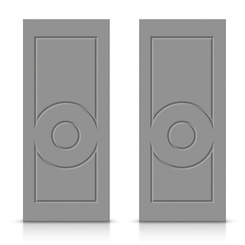 Portes de placard coulissantes à panneaux, Gris clair, 60 po x 80 po