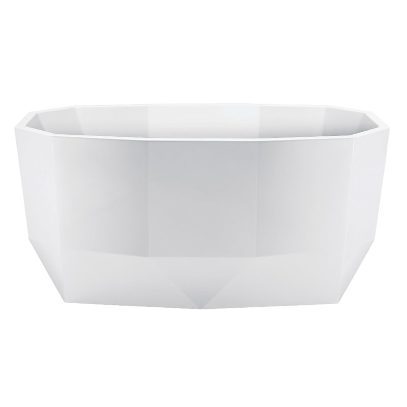 Kingston Brass Aqua Eden 59-Inch Acrylic Oval Double Ended Freestanding Tub with Drain