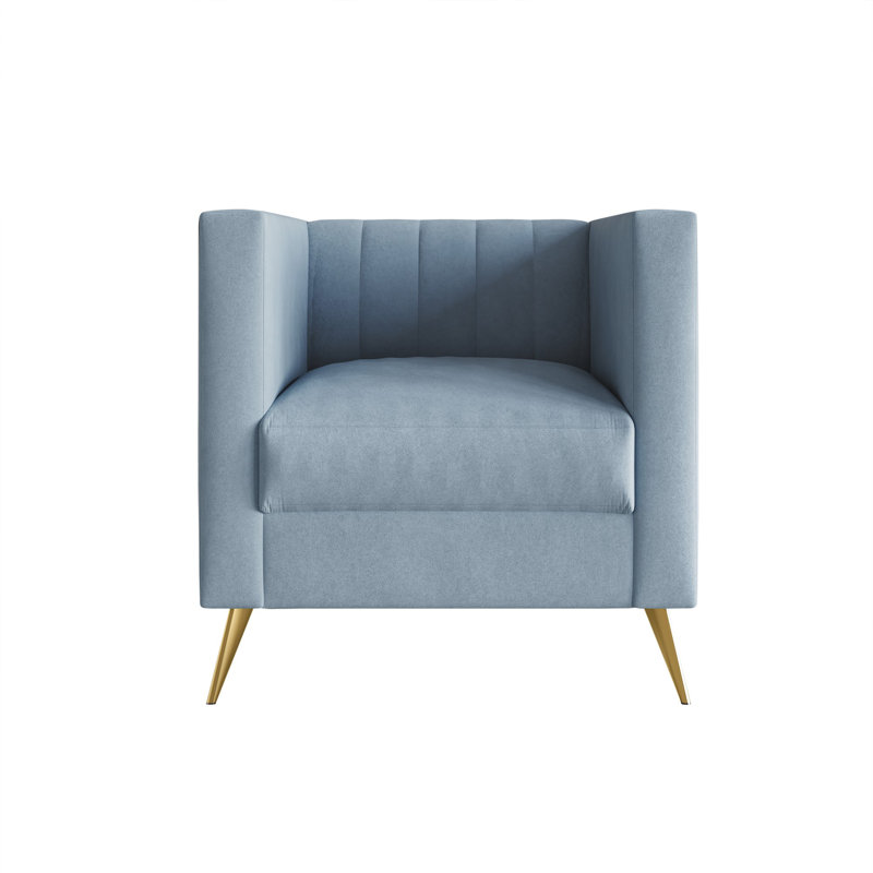 Cramlington Velvet Square Arm Chair, Blue Velvet