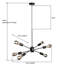 Kimberling 6 - Light Black Sputnik style Industrial Pendant Chandelier