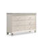 Ensemble de chambre à coucher double 4 pièces avec lit gigogne Jisoo, tête de lit à DEL, blanc perle-136068506